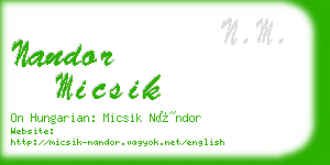 nandor micsik business card